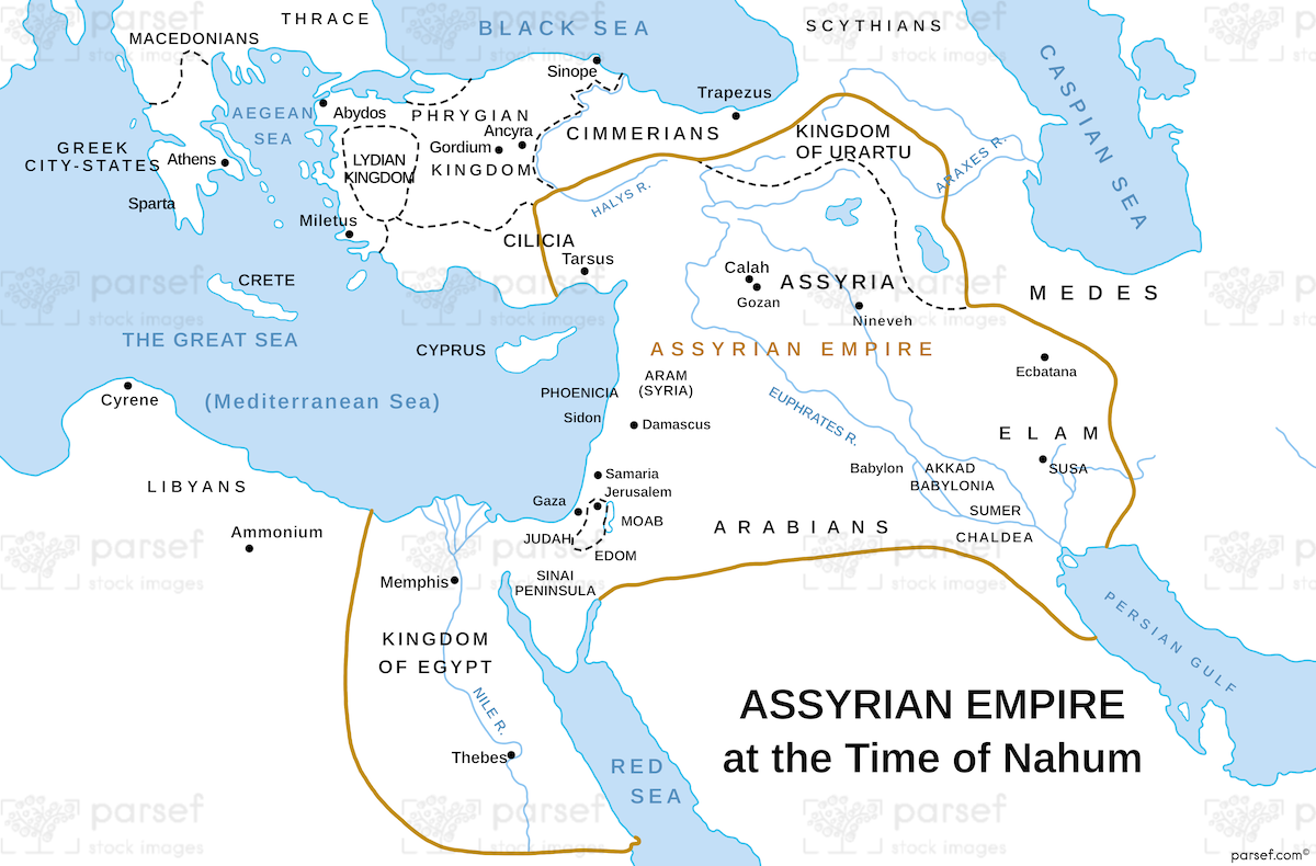 Nahum Assyrian Empire Map bible map