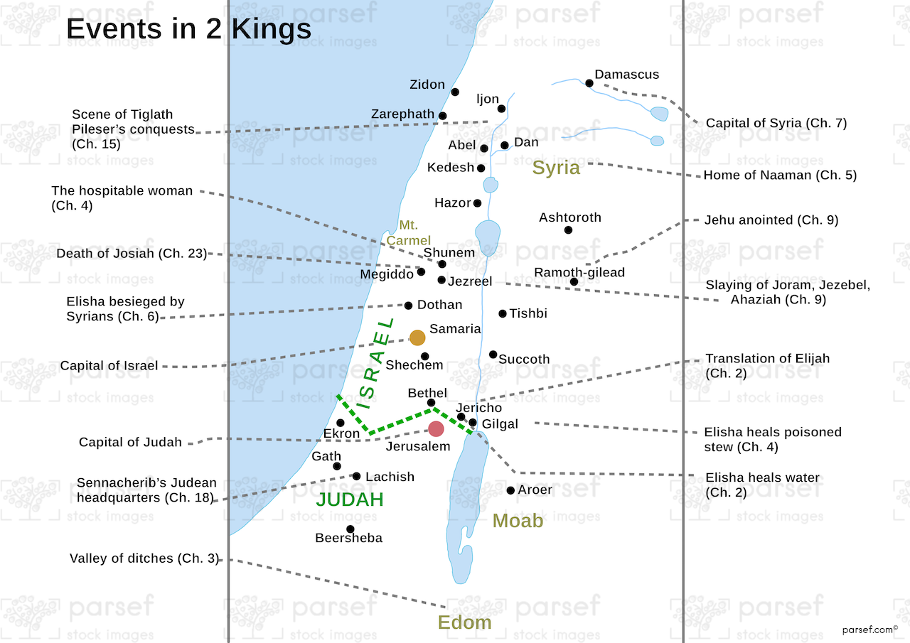 Events in 2 Kings Map bible map