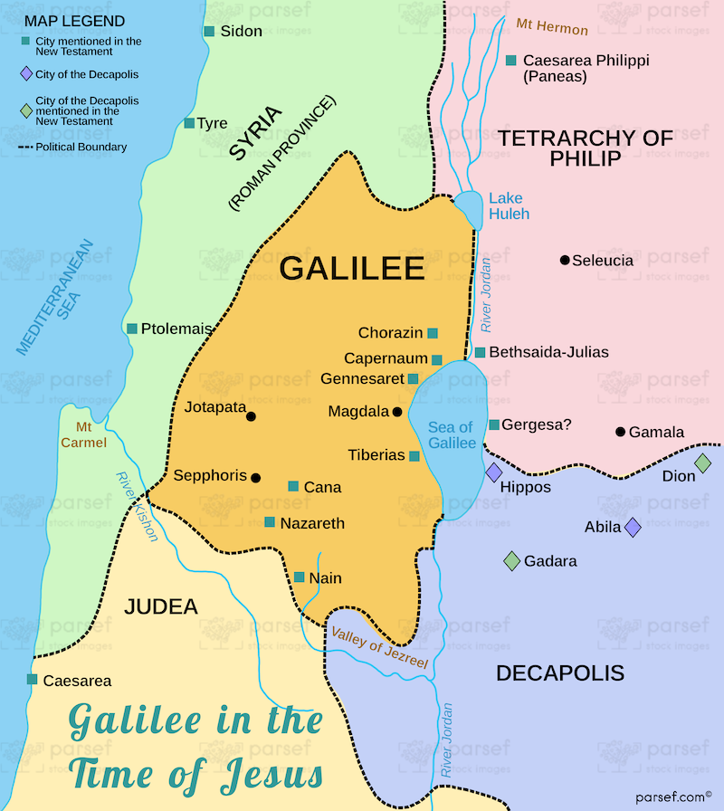 Galilee in the Time of Jesus Map bible map
