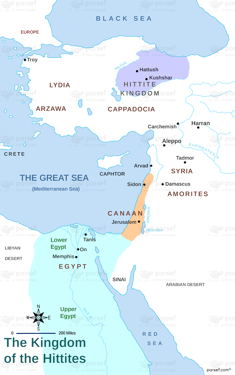 The Kingdom of the Hittites Map bible map